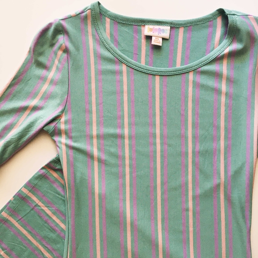 LuLaRoe Julia Dress Stripe Print Size XSM (NWT) - Picture 2 of 7